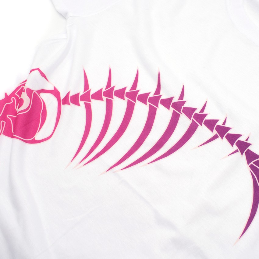 Katie Eary Oversized Ombre Fish Skeleton Tshirt Size XL White cotton