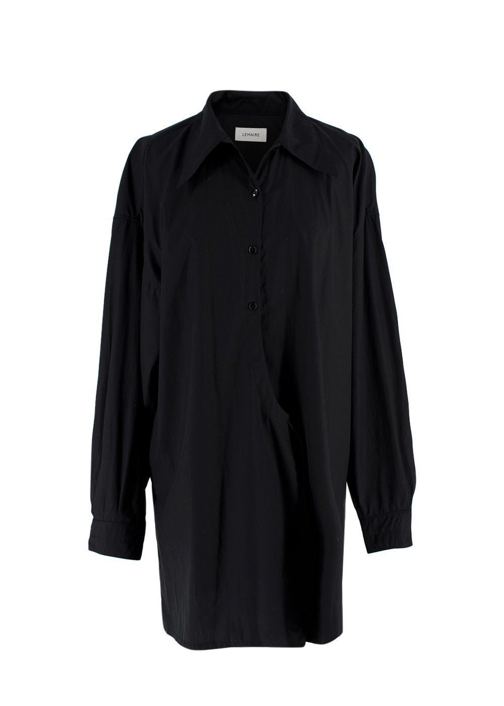 Lemaire Black Wrap Shirt Dress Size XS cotton