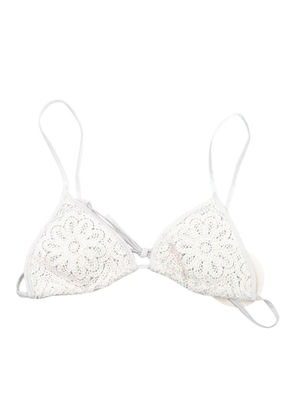 Borgo De Nor x Talia Collins  White Crochet Divona Triangle Bikini Top Size S cotton-elasthane