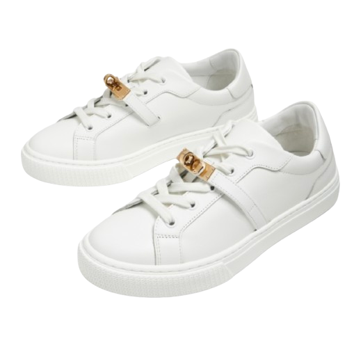 Preowned Hermes White Day Sneaker Size 39 leather