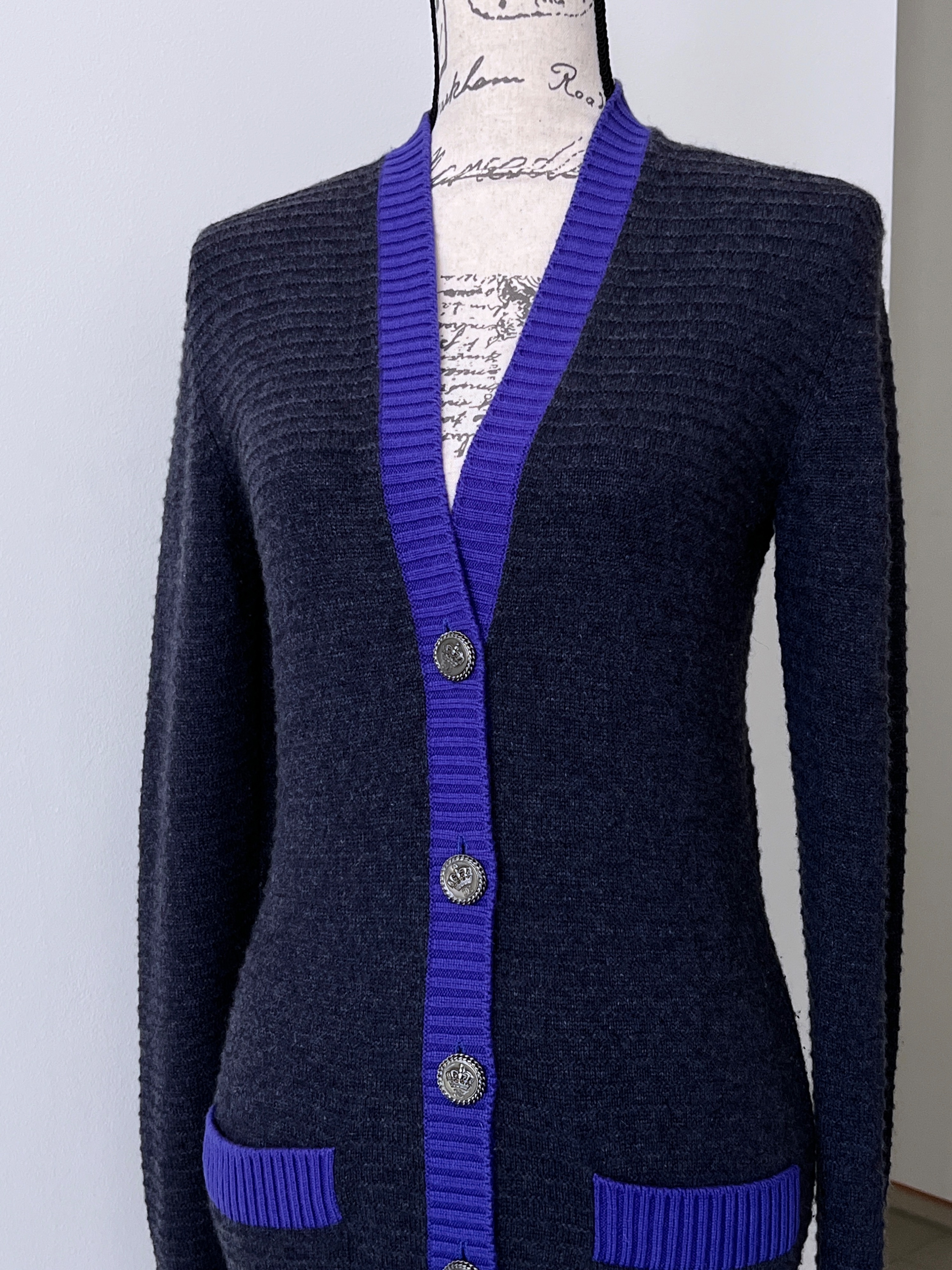 Chanel Longline Cashmere Cardigan Size S multi