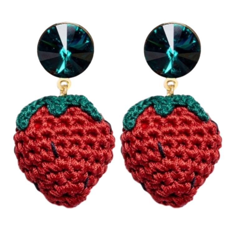 Venessa Arizaga Berry Cute Earrings Red textile