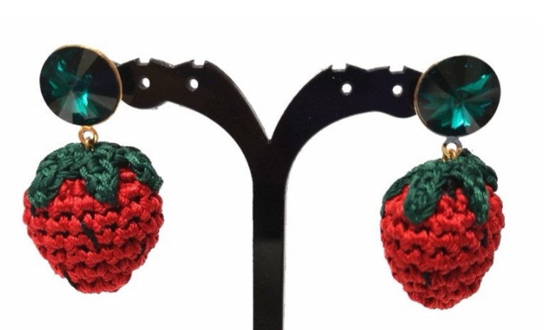 Venessa Arizaga Berry Cute Earrings Red textile