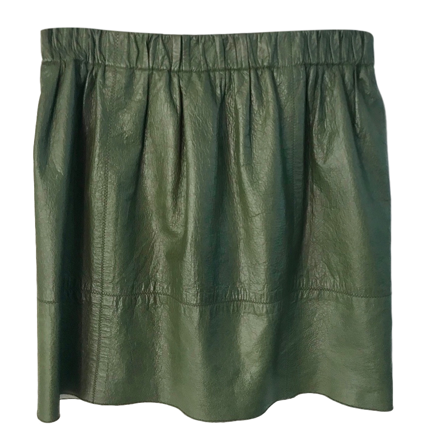 Preowned Marc Jacobs green leather mini skirt Size S