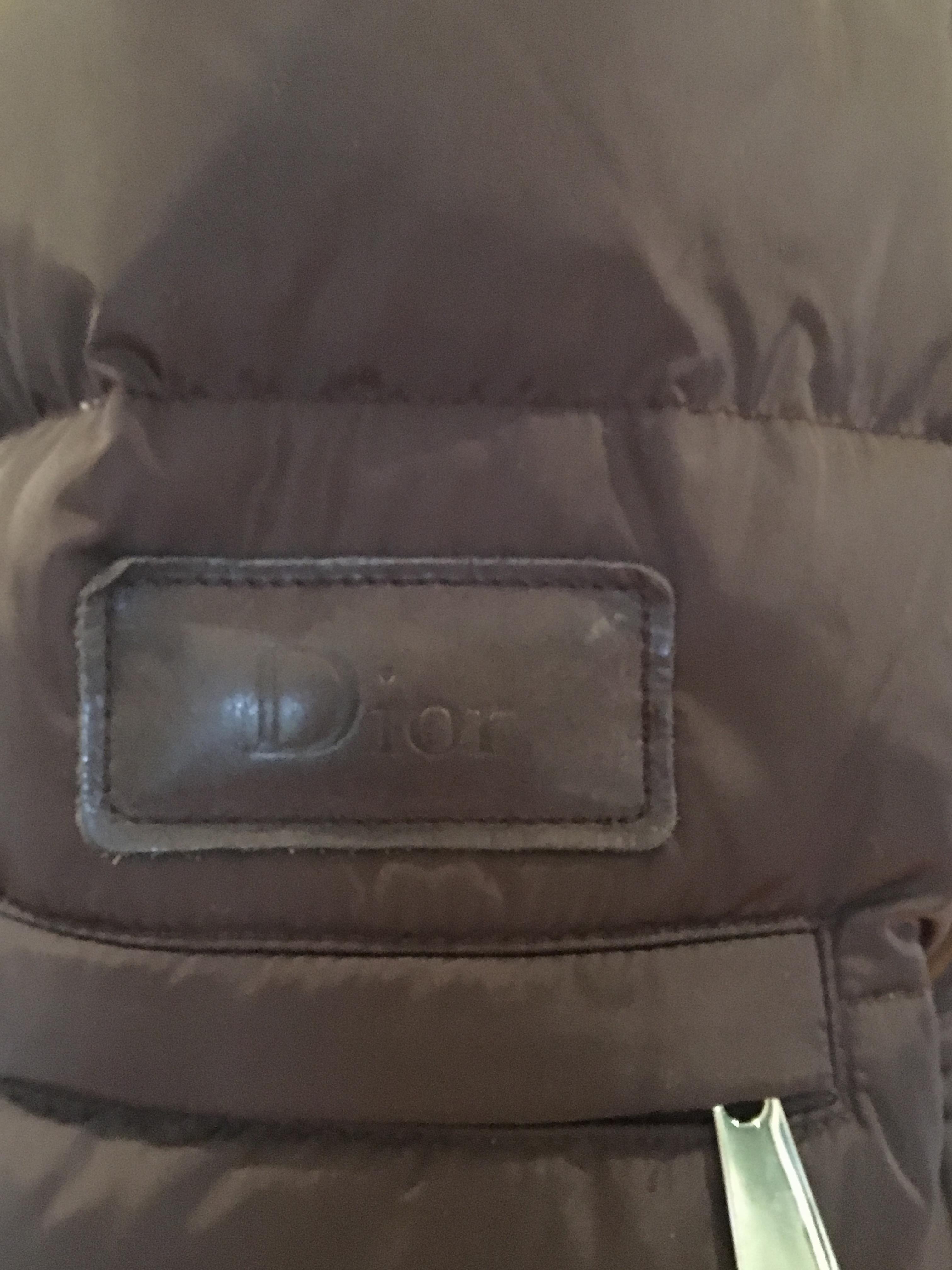 Preowned Dior Brown Fox Fur Trim Puffer Coat Size XS Tan/Brown