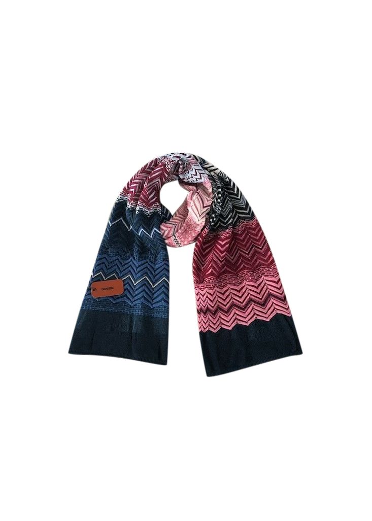 Missoni pink  blue zig-zag striped scarf multi wool