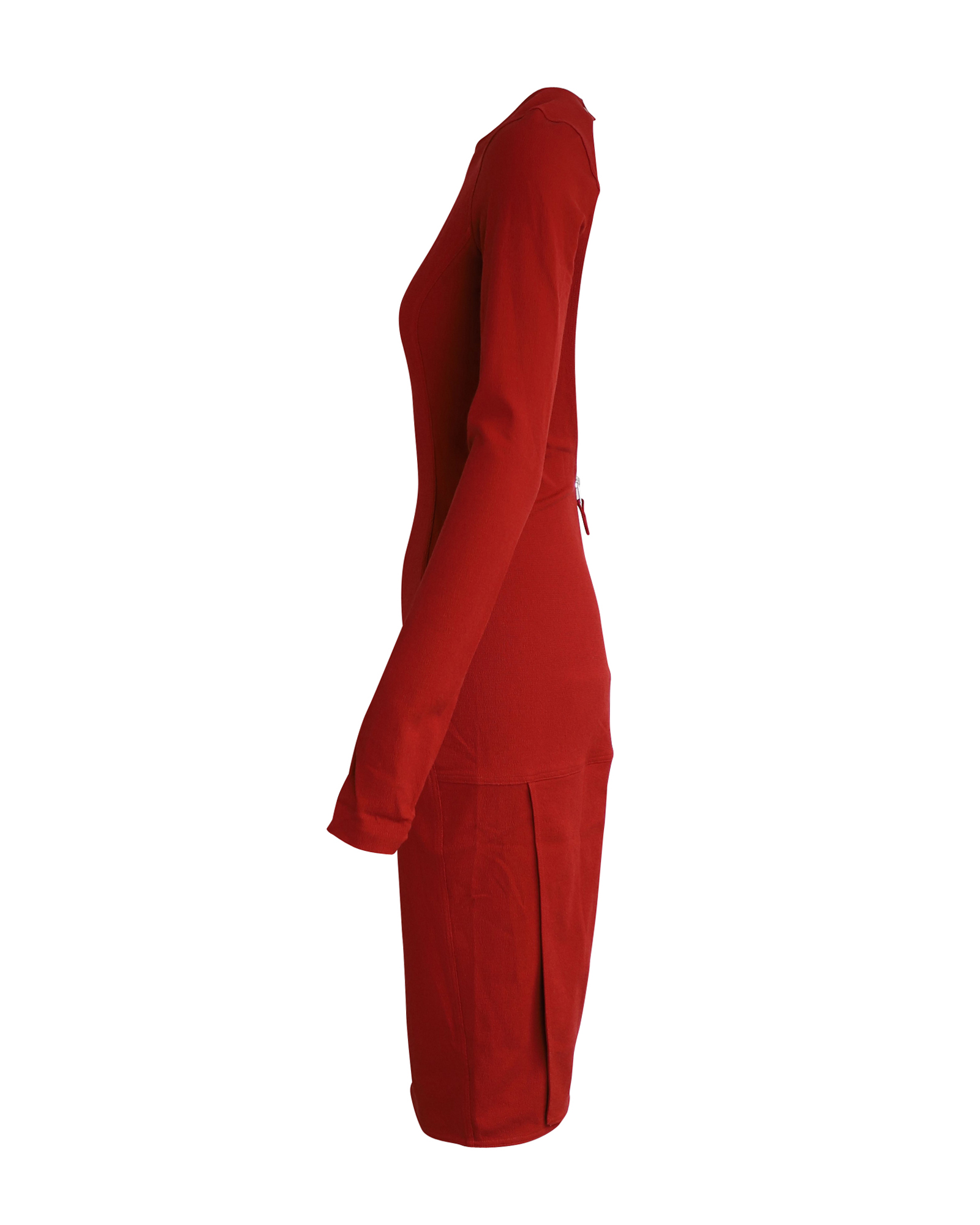 Preowned Rick Owens Red Cut-out Sade Dress Size S cotton