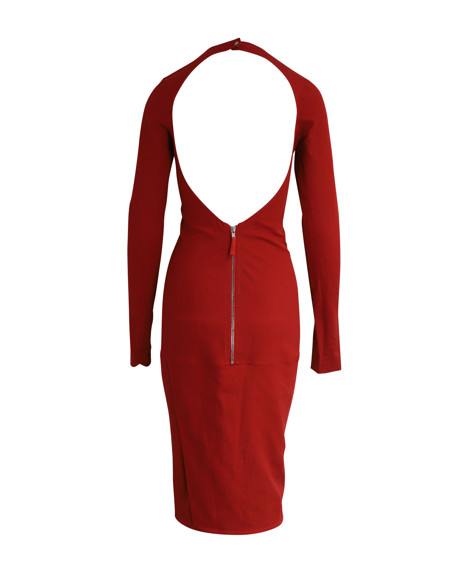 Preowned Rick Owens Red Cut-out Sade Dress Size S cotton