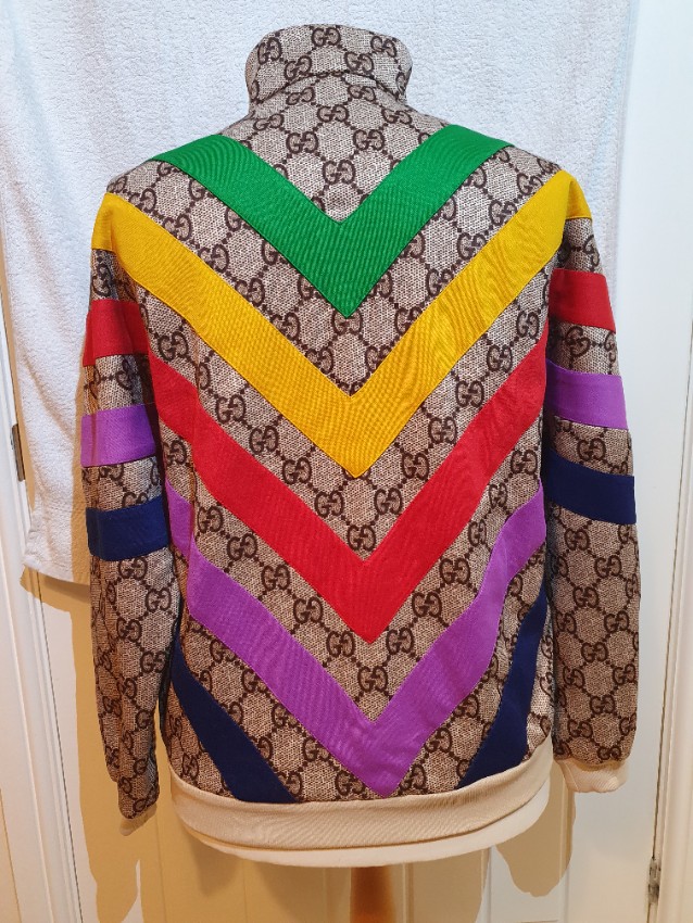 Gucci Multicolour Chevron Supreme Monogram GG Jacket Size S Floral / Patterned cotton