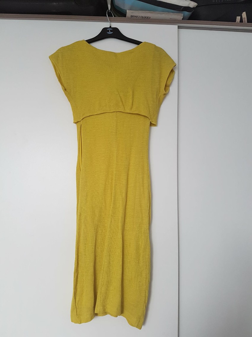 Preowned Giambattista Valli yellow dress 8 Size XS wool