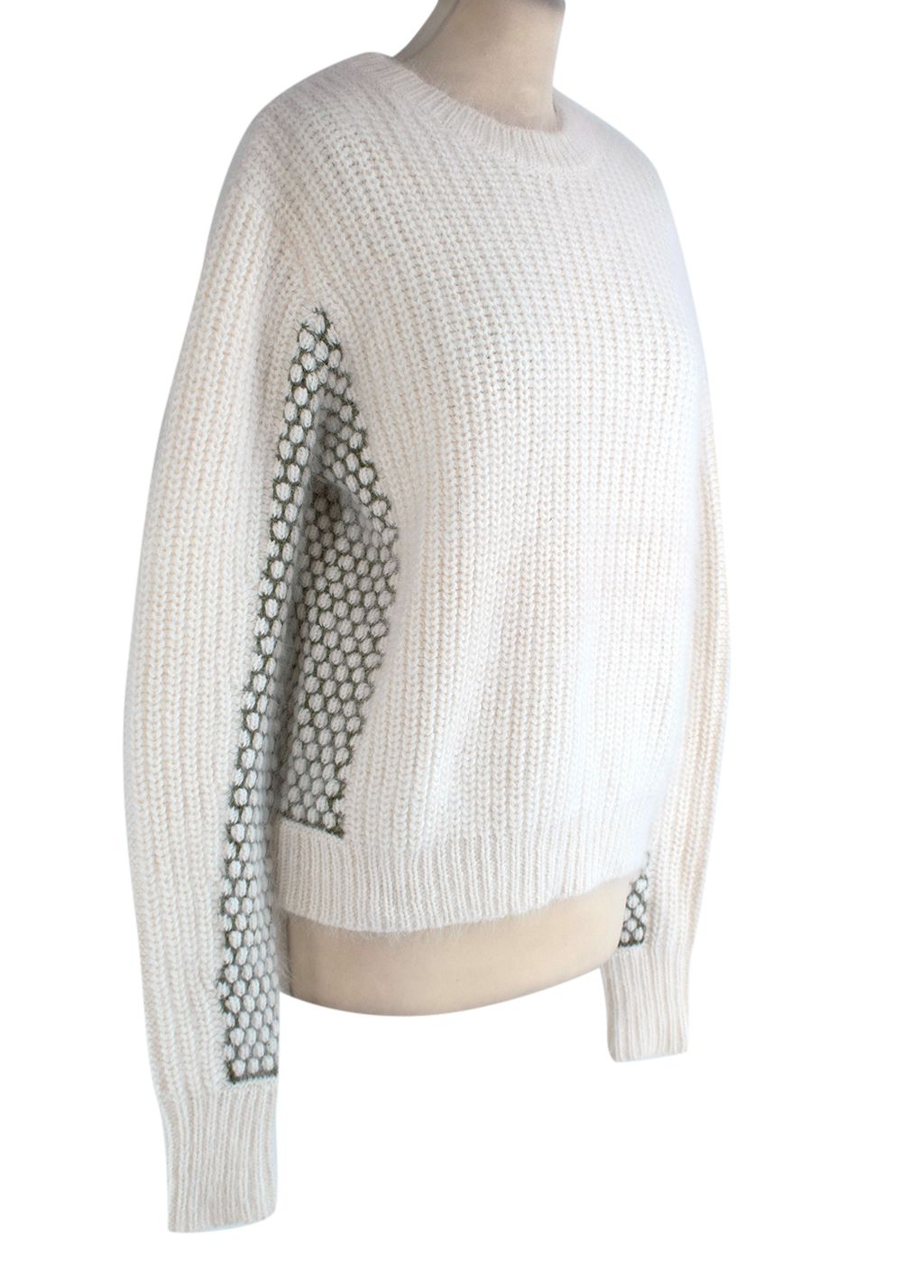 Phillip Lim ivory mohair ribbed jumper Size S Cream wool