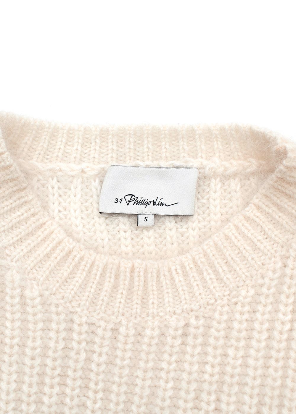 Phillip Lim ivory mohair ribbed jumper Size S Cream wool