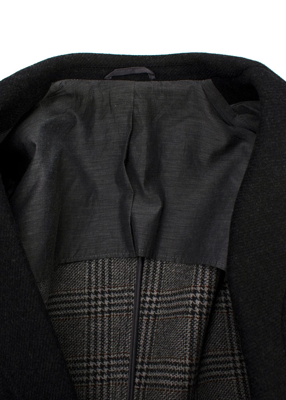 Men's Hackett Charcoal Wool Double Breasted Coat Size L