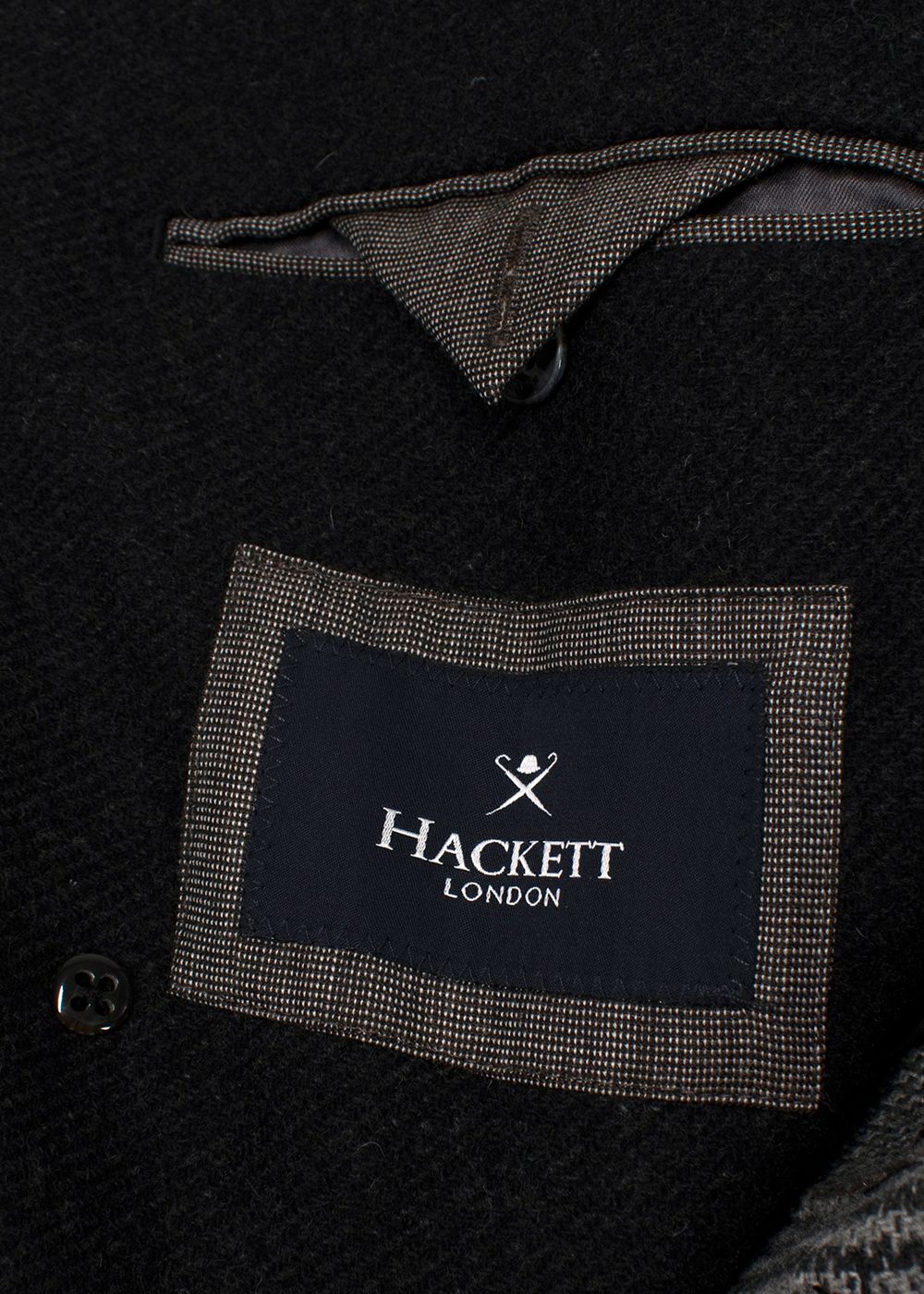 Men's Hackett Charcoal Wool Double Breasted Coat Size L