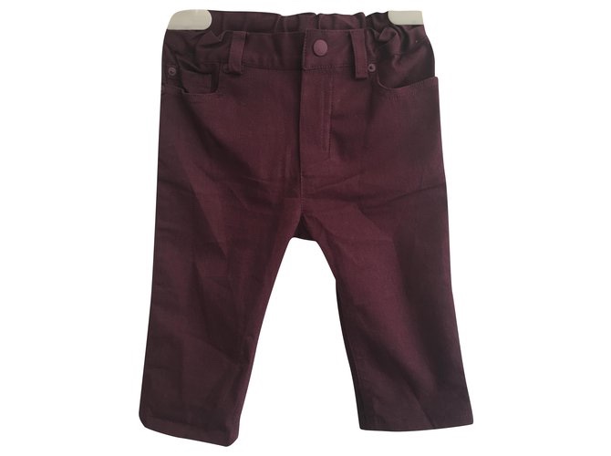 Boys Dior Baby burgundy pants 3-6 months Size 3-6 Months Red cotton