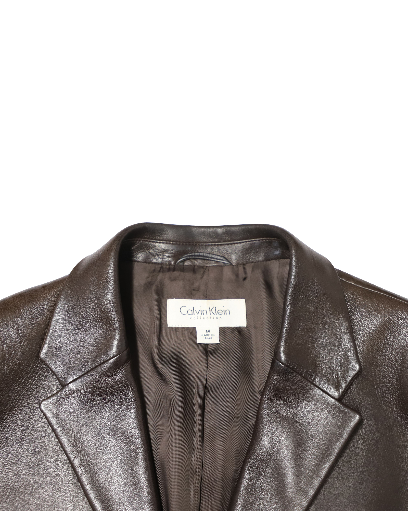 Calvin Klein Collection brown leather jacket Size M