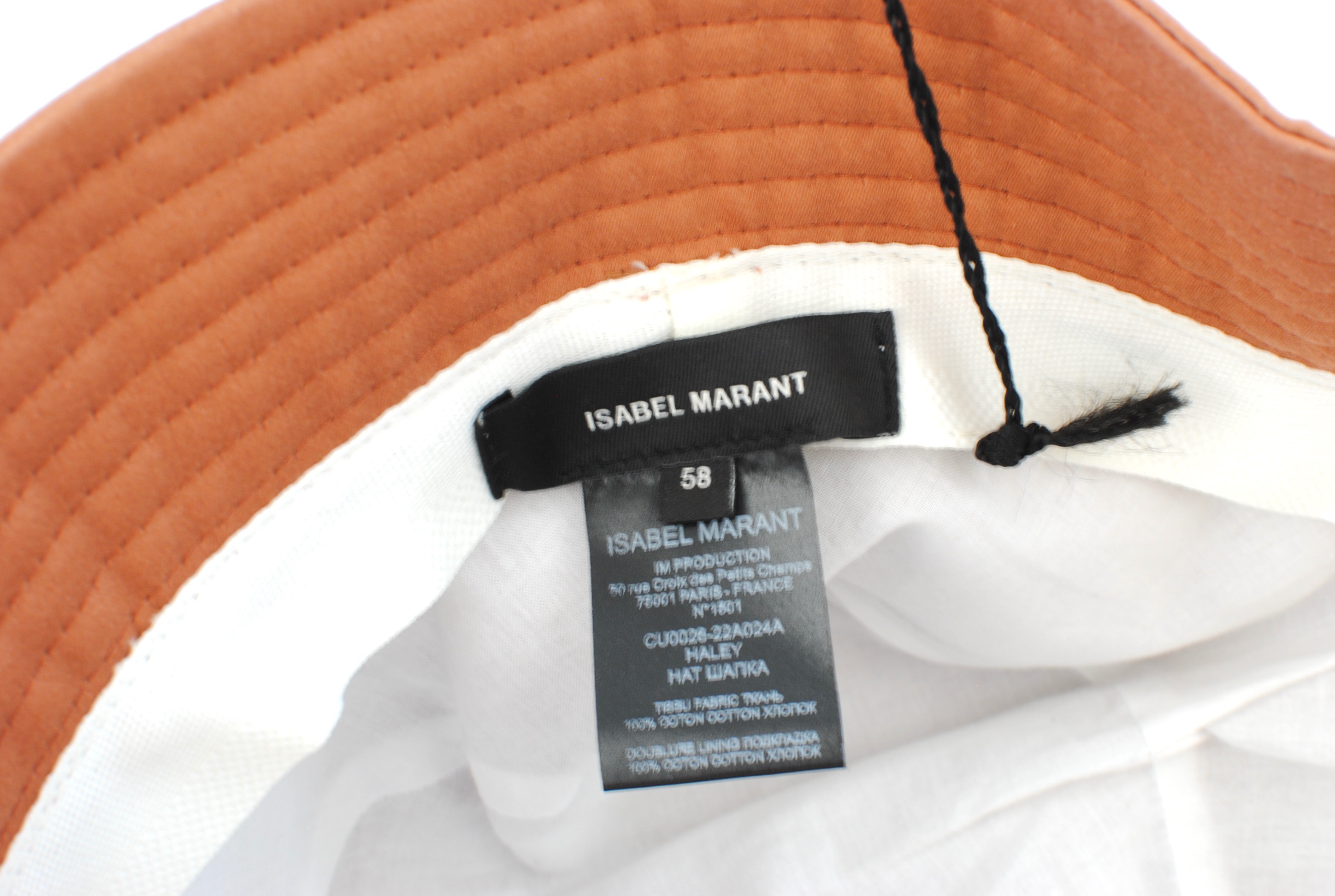 Isabel Marrant Canvas Bucket Hat Size M brown cotton