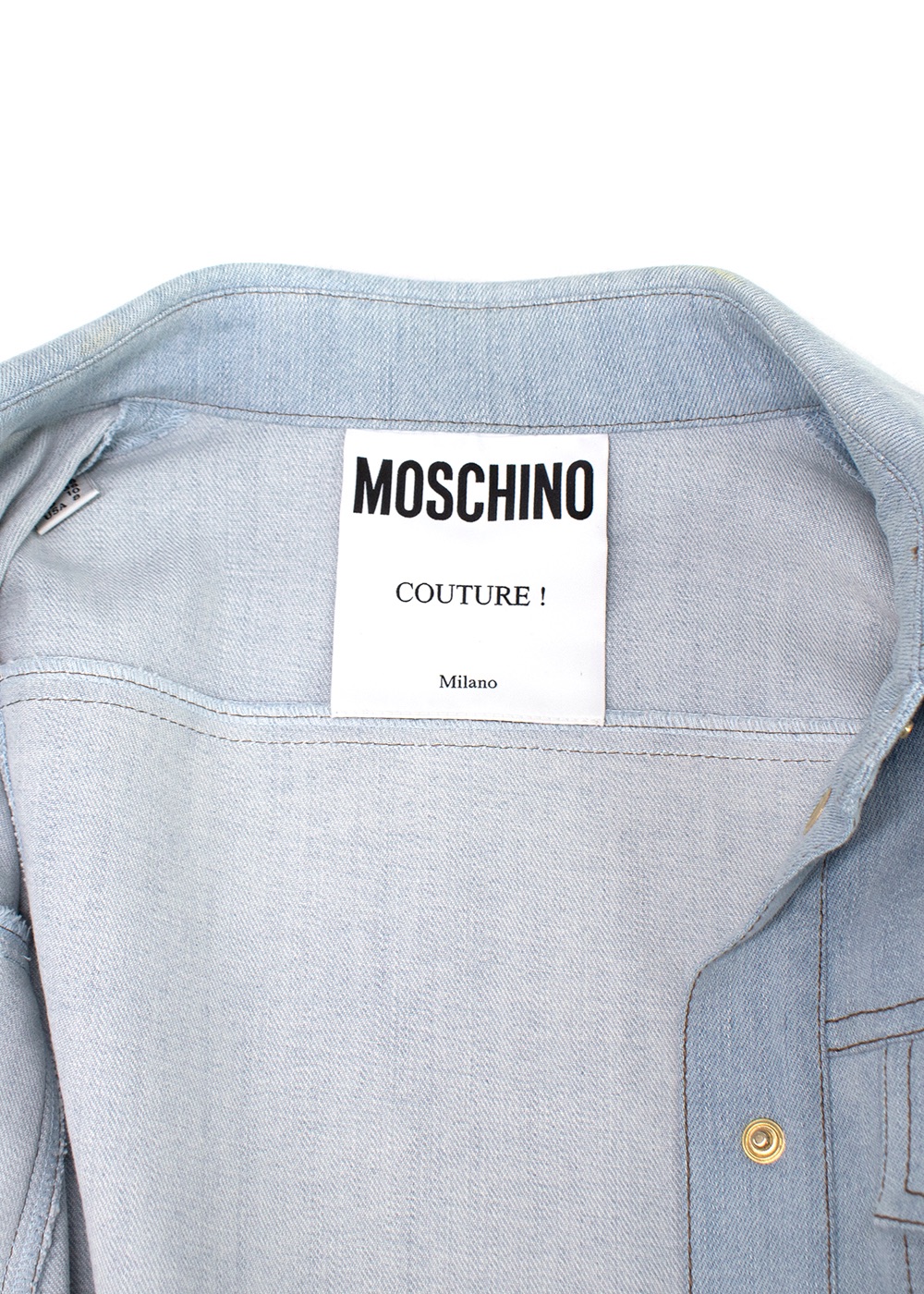 Moschino Couture Lightwash Denim Shirt Size S blue denim denim-jeans