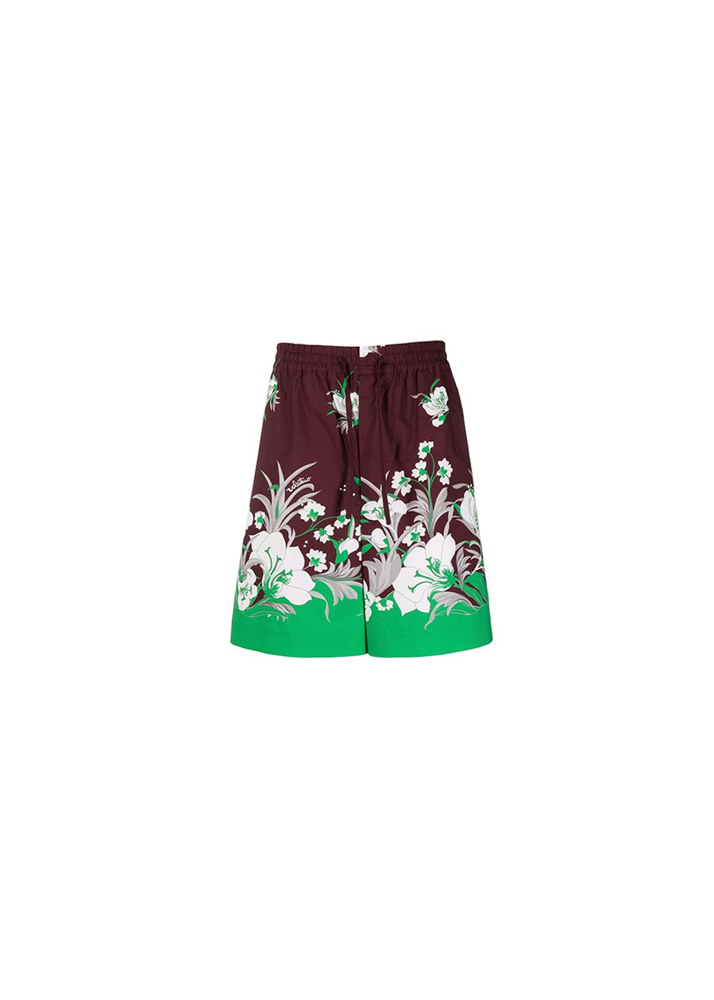 Men's Valentino Burgundy  green floral shorts Size L BORDEAUX cotton