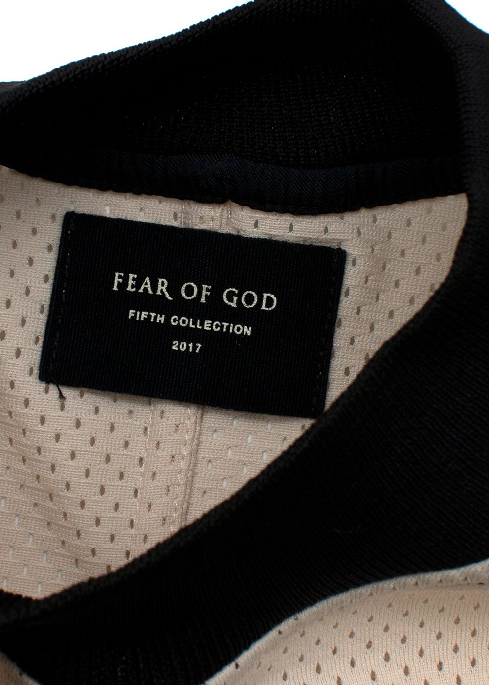 Men's Preowned Fear of God Cream  black Airtex mesh top Size S polyester