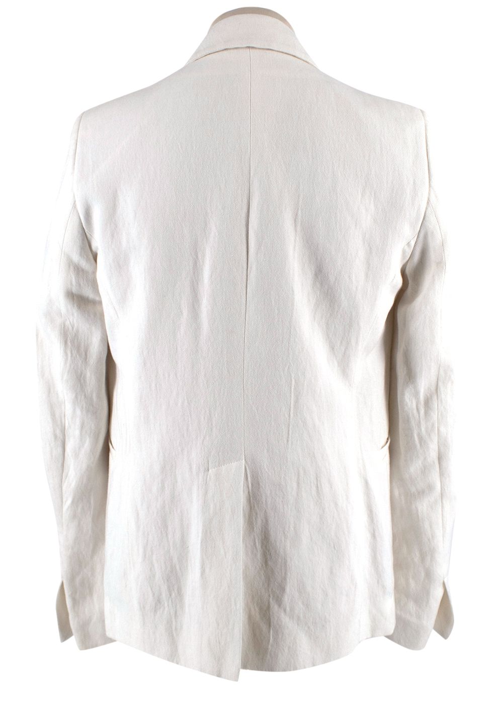 Men's Preowned Ann Demeulemeester Cream Linen Single Breasted Blazer Size XS ramie