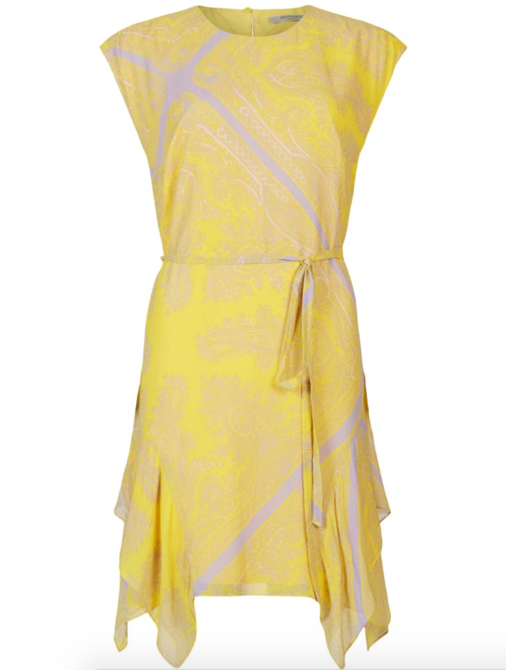 Allsaints Yellow Audrina Rafaela Dress Size M viscose