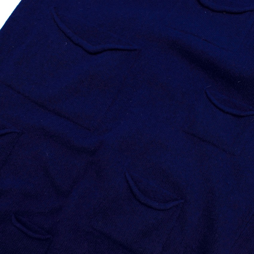 Preowned JW Anderson Navy Cashmere Blend Pockets Knitted Dress Size M Blue