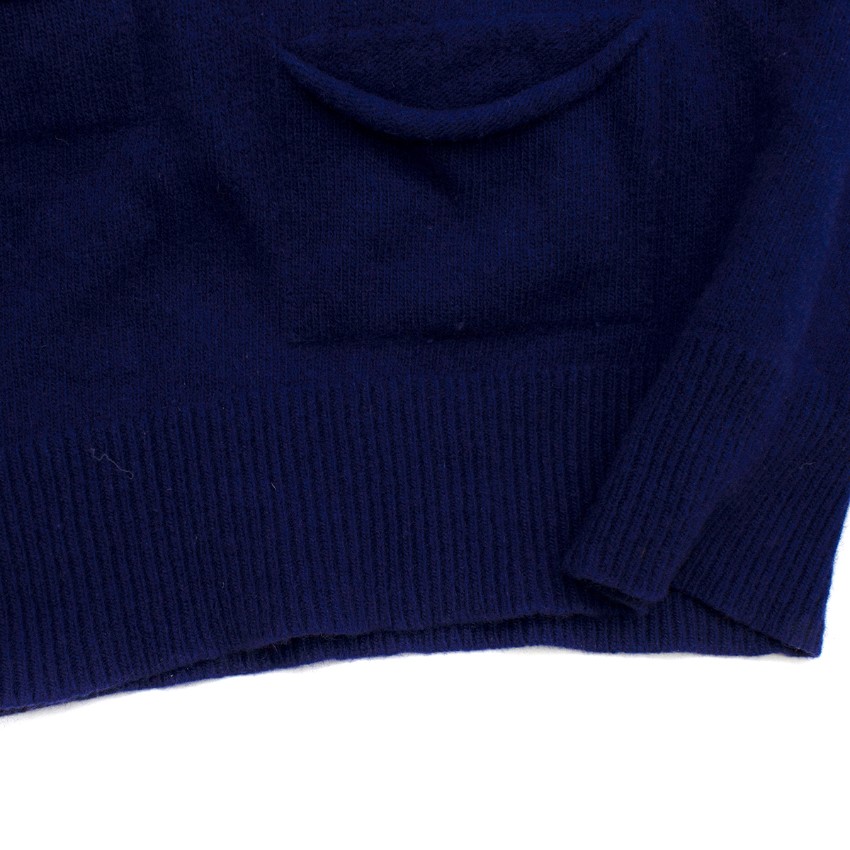 Preowned JW Anderson Navy Cashmere Blend Pockets Knitted Dress Size M Blue