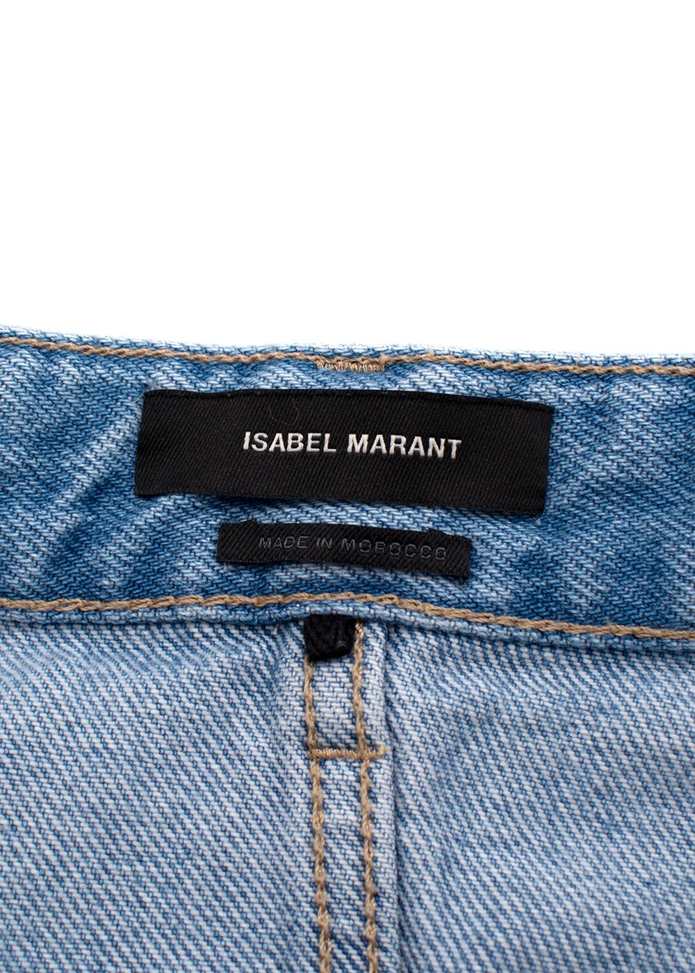 Isabel Marant 'Natalina' Frayed Long Denim Shorts Size XS blue