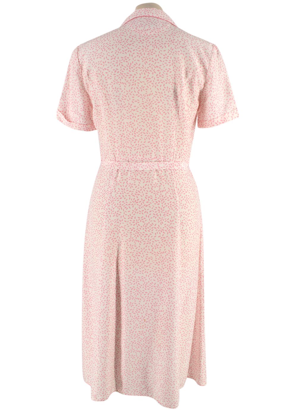 HVN Maria Light Pink Belted Printed Silk Dress Size XS light pink white