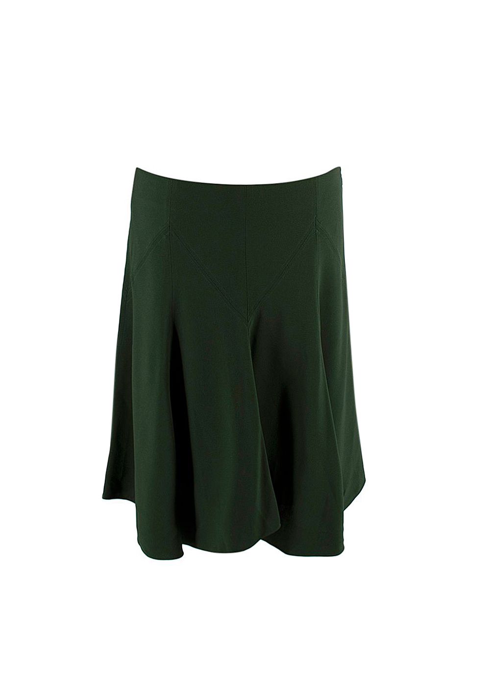 Chloe Forest Green Pleated Skirt Size S acetate/viscose