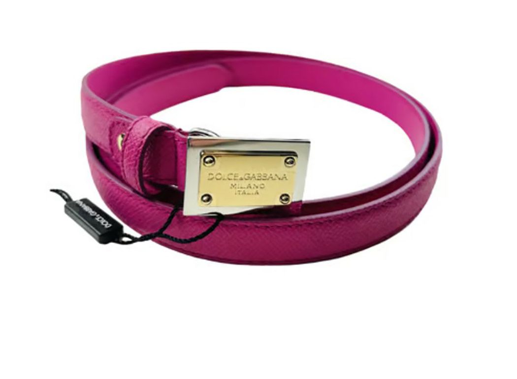 Dolce  Gabbana Pink Leather Belt - Size 85 Size M