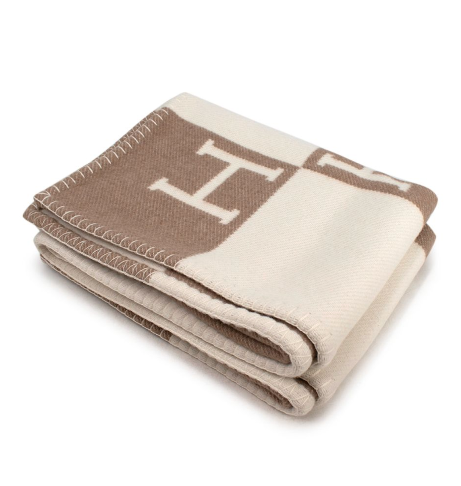 Hermes Etoupe and Cream Avalon Baby Blanket