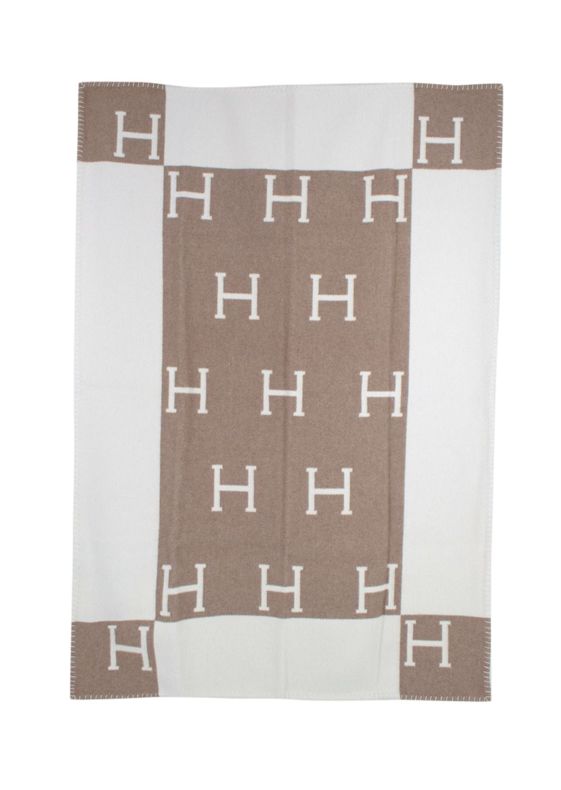 Hermes Etoupe and Cream Avalon Baby Blanket