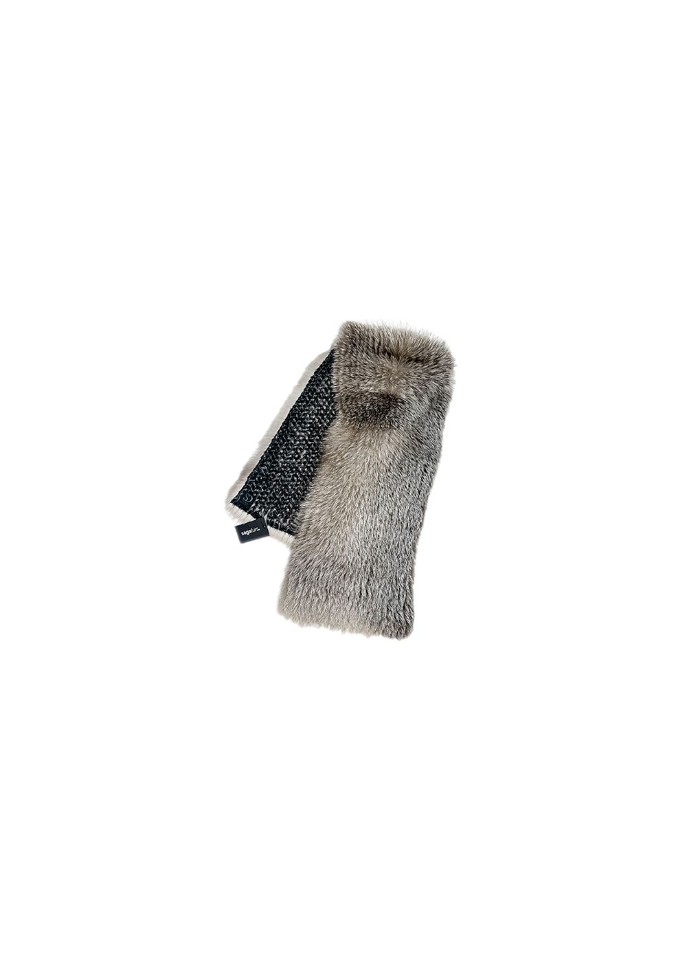 FurbySD grey-brown fox fur stole Brown, White, Black