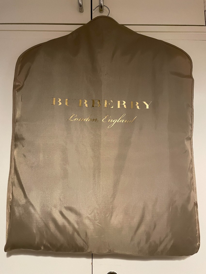 Men's Burberry Burrberry Leather Trimmed Quilted Nylon Coat Size L Black