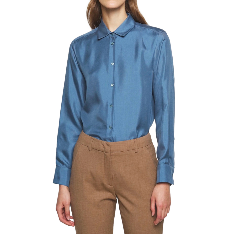 MaxMara Blue silk Vader shirt Size S