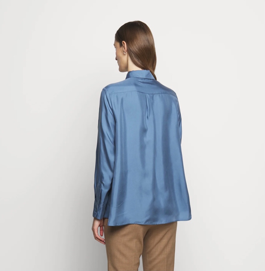 MaxMara Blue silk Vader shirt Size S