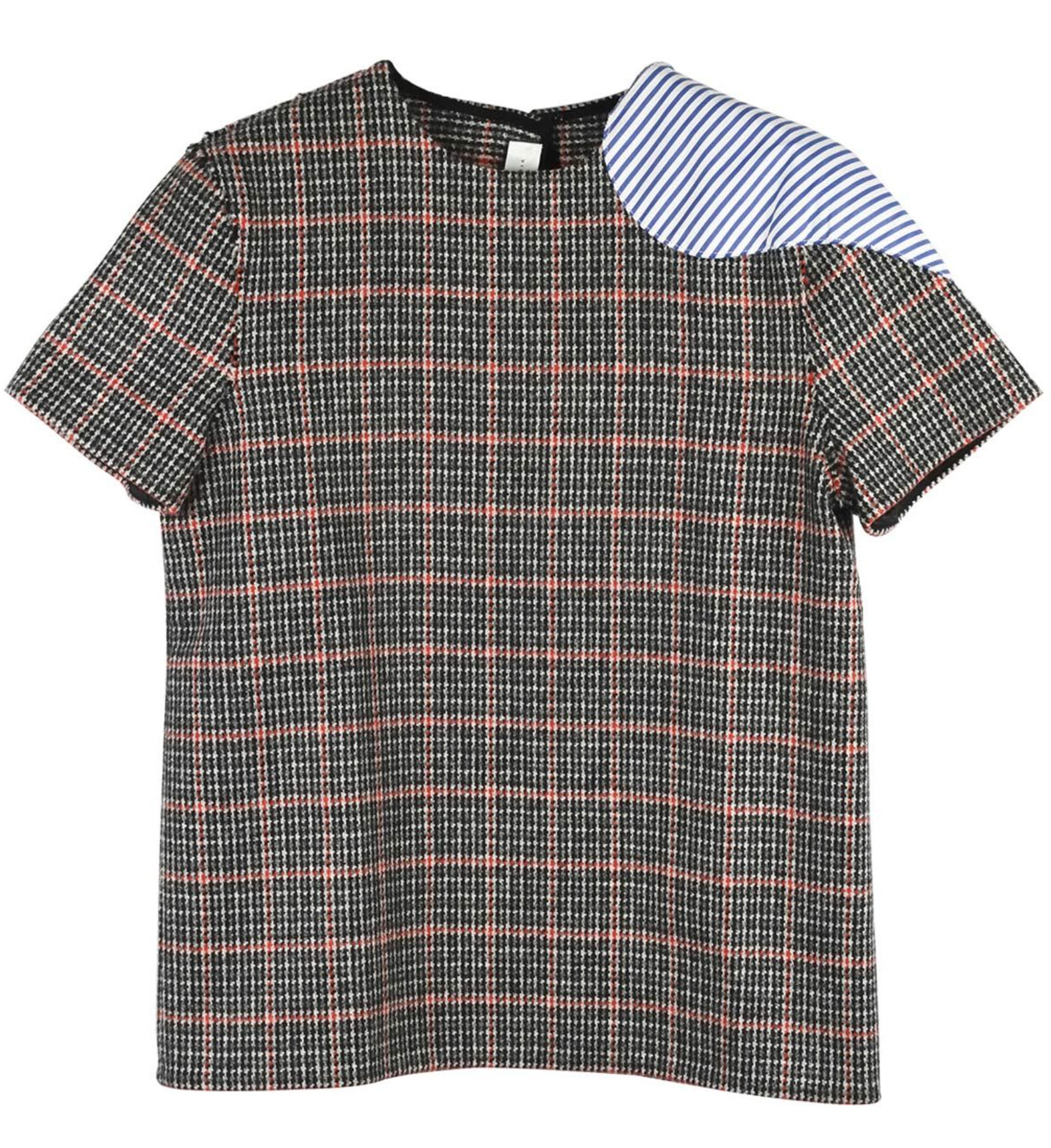 Victoria Beckham Wool Boxy Plaid Top Size XS Grey