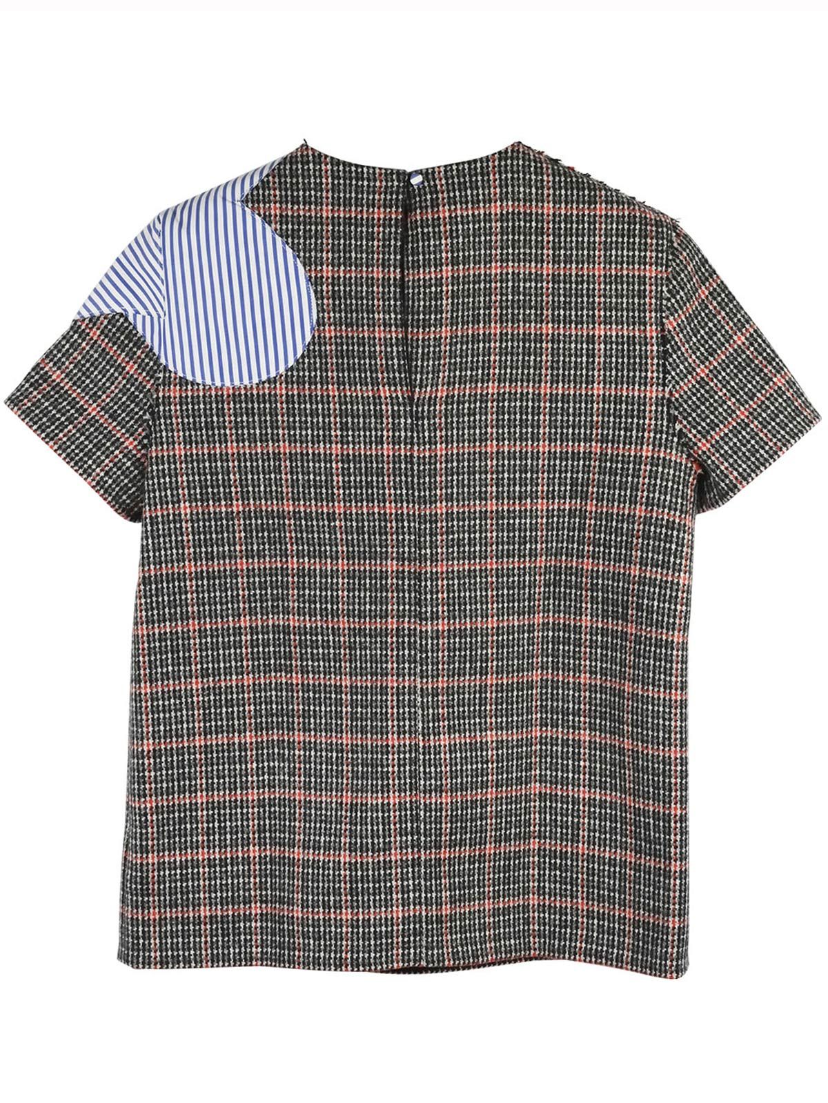 Victoria Beckham Wool Boxy Plaid Top Size XS Grey