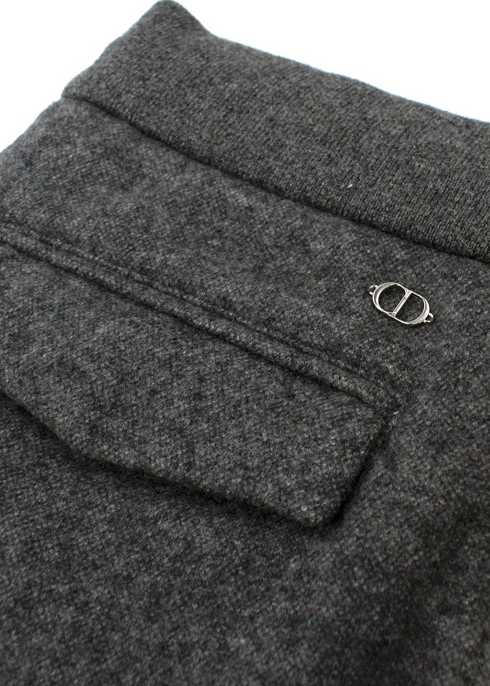 Dior Grey Cashmere Blend Straight Leg Trousers Size S