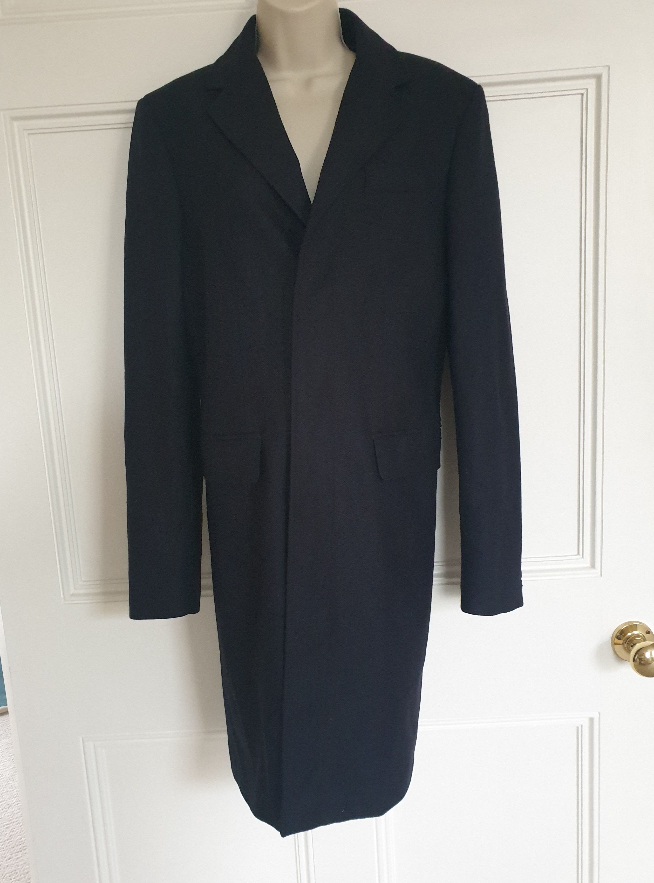 Preowned Holland Copper Blue Lightweight Wool Tailored Coat Size S Navy