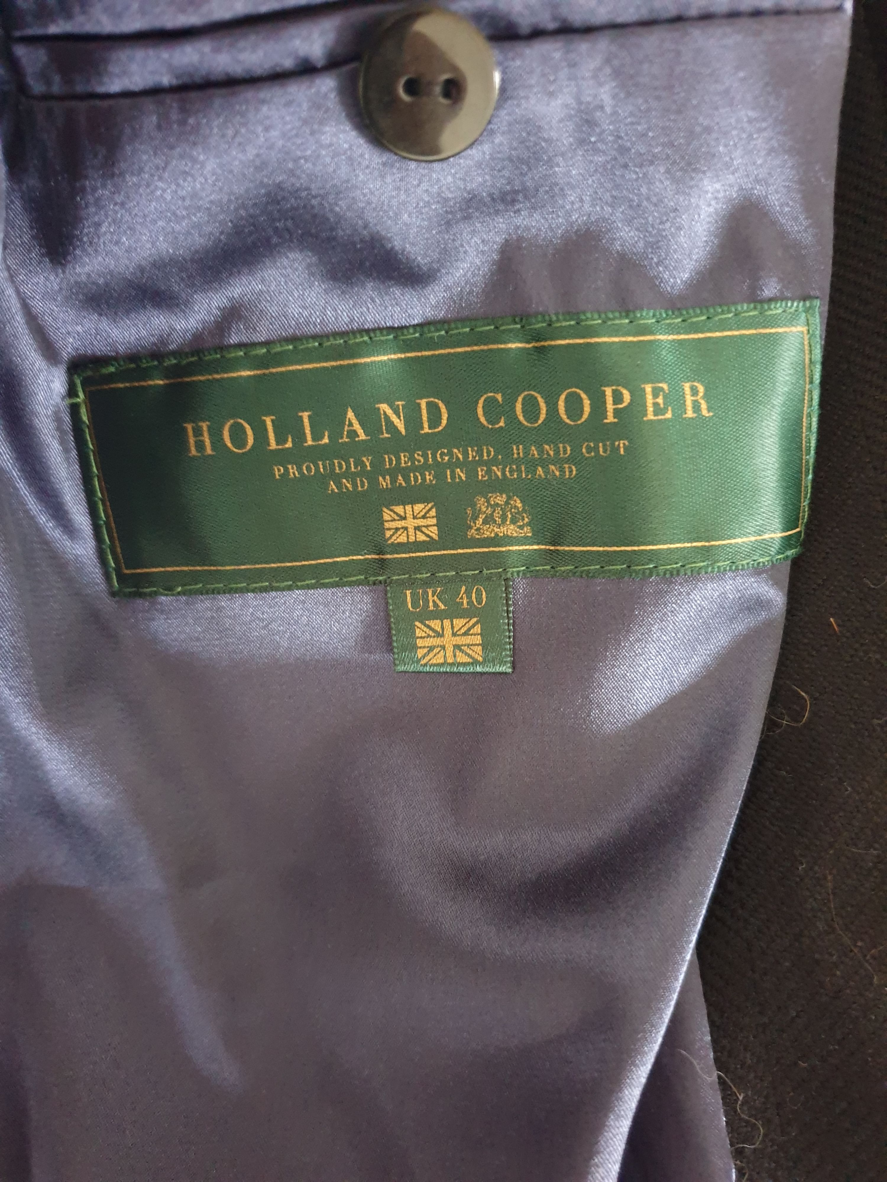 Preowned Holland Copper Blue Lightweight Wool Tailored Coat Size S Navy