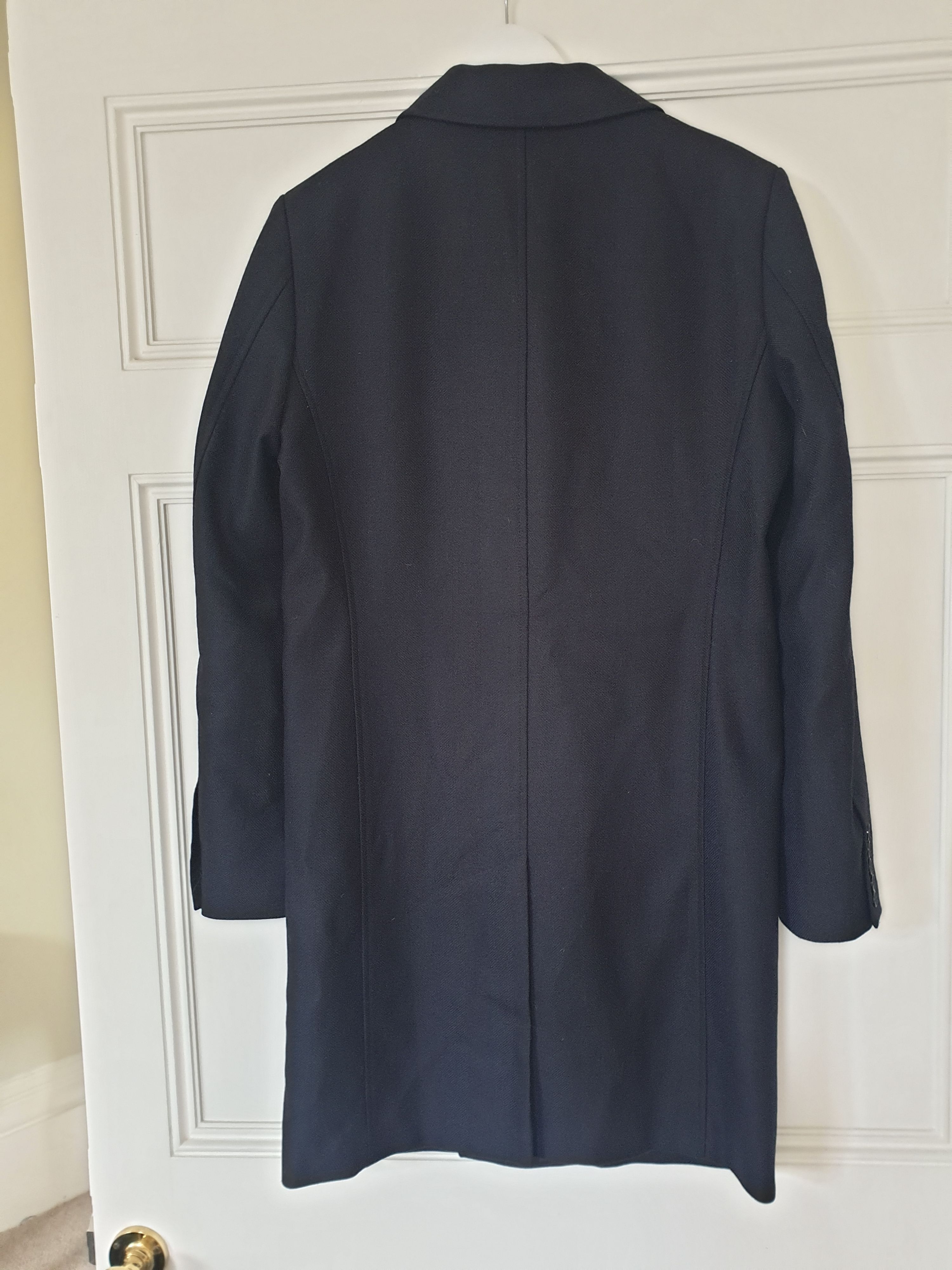 Preowned Holland Copper Blue Lightweight Wool Tailored Coat Size S Navy