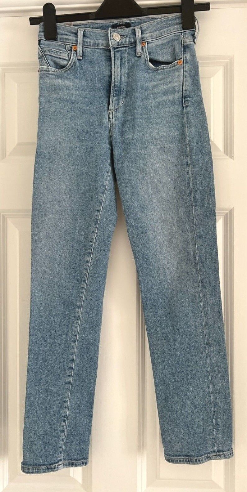 Preowned Citizens of Humanity Cara High Rise Cigarette Jeans Size 24/61 Light blue cotton