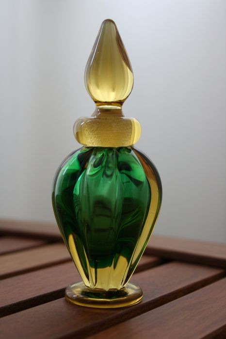 Archimede Seguso Scent Bottle Green glass