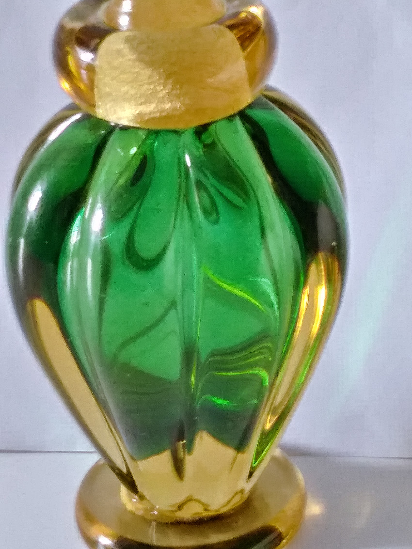 Archimede Seguso Scent Bottle Green glass