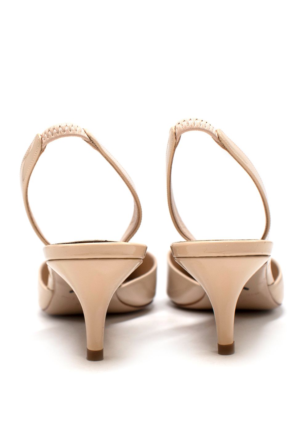 Paul Andrew Nude Patent Kitten Heels Size 375