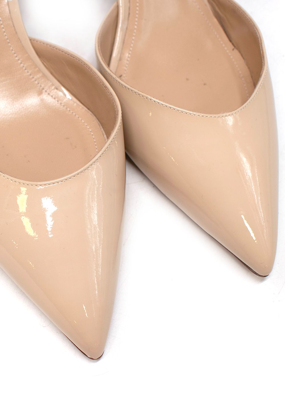 Paul Andrew Nude Patent Kitten Heels Size 375