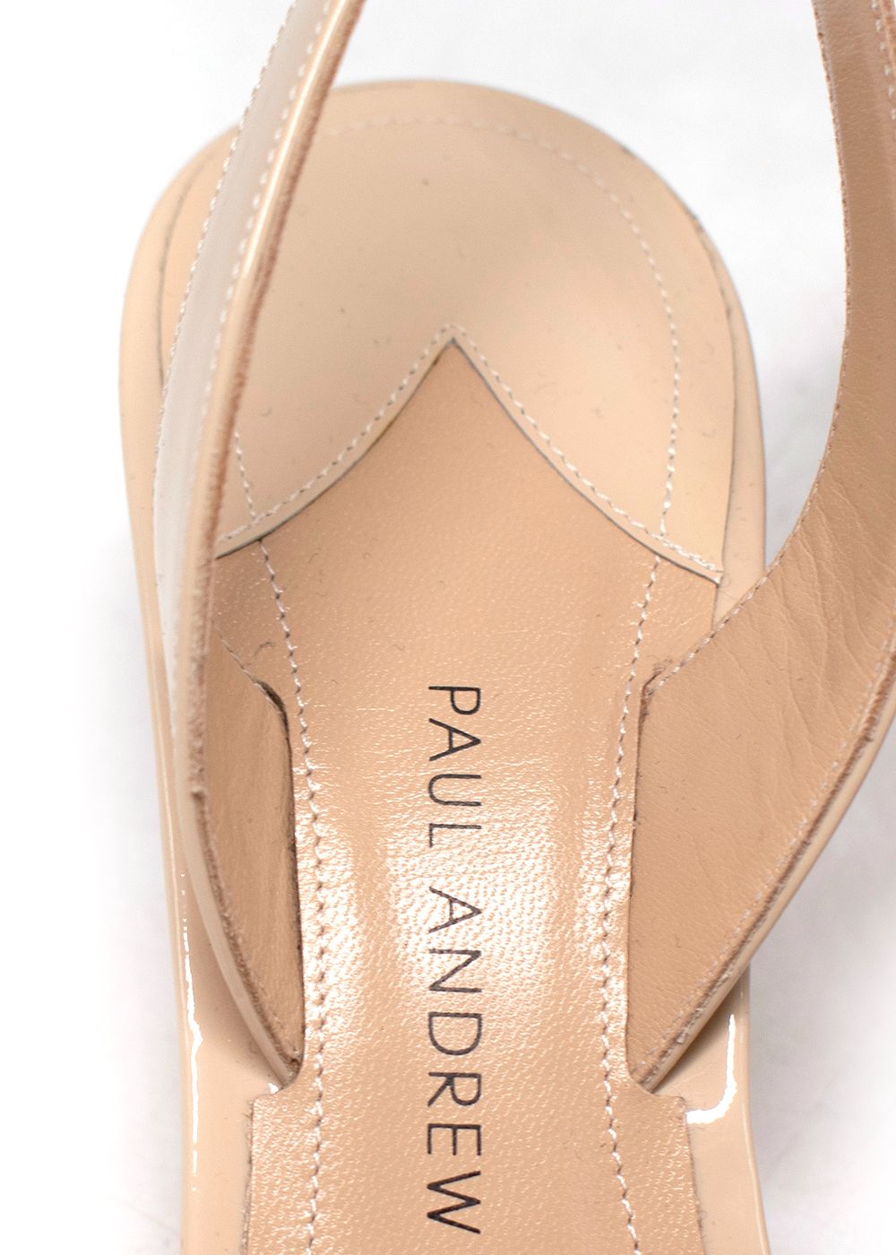 Paul Andrew Nude Patent Kitten Heels Size 375